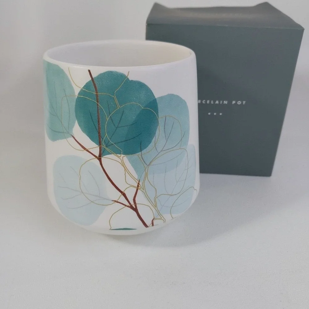 Kikki K desktop Planter Porcelain Succulent Cacti‎ Blue Green